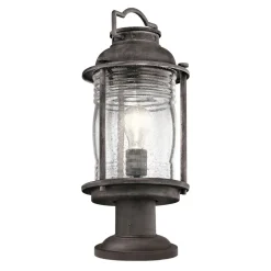 Dekorative Gartenleuchte Glas Stahl H:47cm Vintage