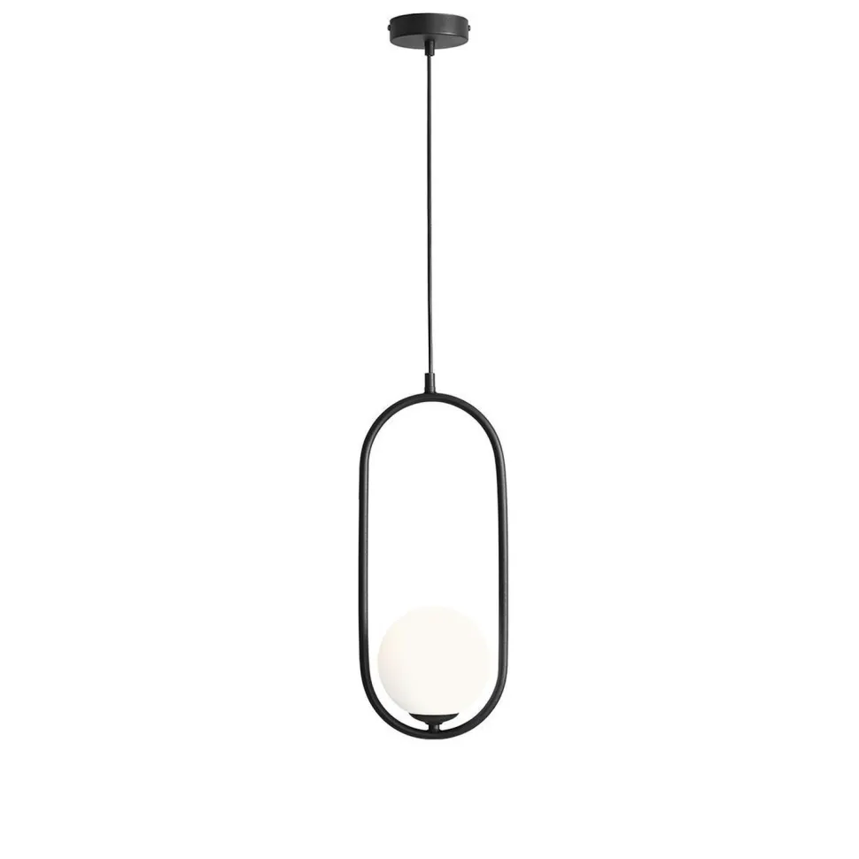 Dekorative Hängelampe blendarm Schwarz Metall Glas G9