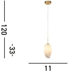 Dekorative Hängelampe Glas Metall G9 L:11 cm blendarm