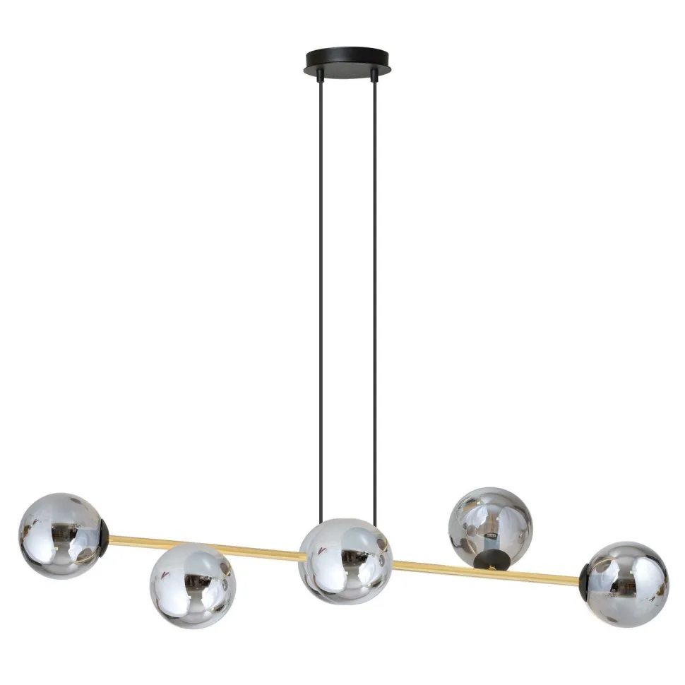 Dekorative Hängelampe Kugelschirm Rauchglas Metall ALOISIO