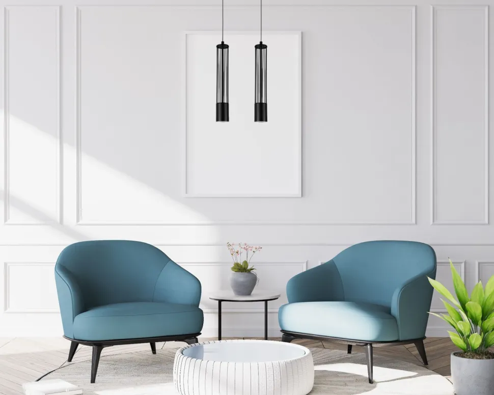 Dekorative Hängelampe Metall GU10 35 cm lang Schwarz