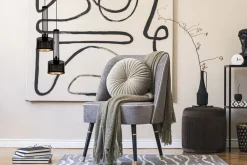 Dekorative Hängelampe Metall 2-flammig E27 Schwarz Gold