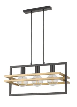 Dekorative Hängelampe Metall Schwarz Gold G9 52 cm lang