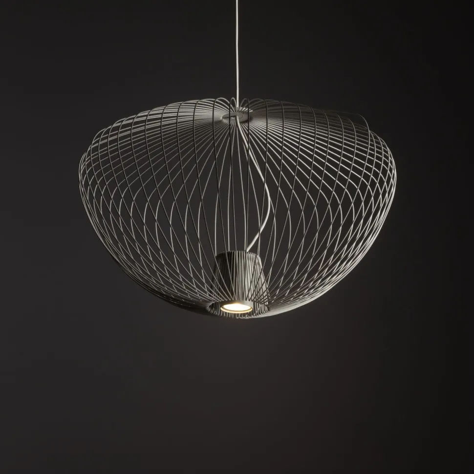 Dekorative Hängelampe Metall B:54,5 cm GU10 Seidengrau