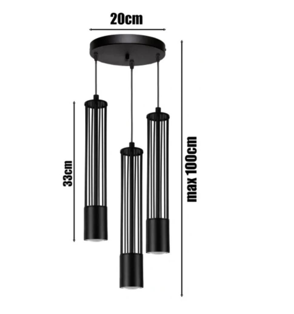 Dekorative Hängeleuchte Metall GU10 Ø35 cm rund Schwarz