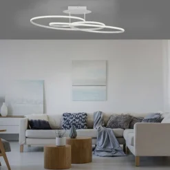 Dekorative LED Deckenleuchte Metall Weiß 3000 K Ringe