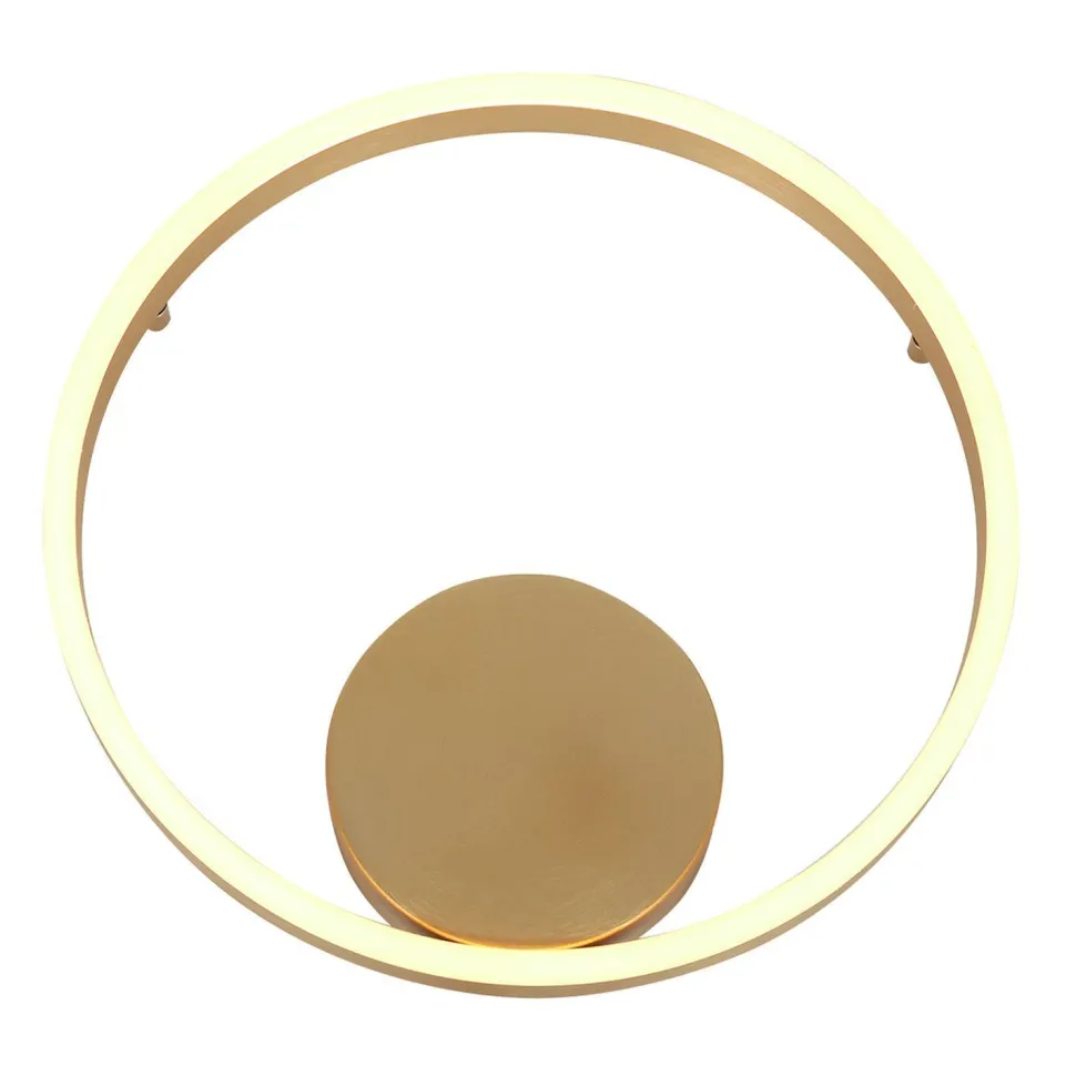 Dekorative LED Wandlampe Metall in Gold H:40 cm Ring