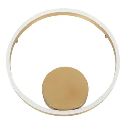 Dekorative LED Wandlampe Metall in Gold H:40 cm Ring