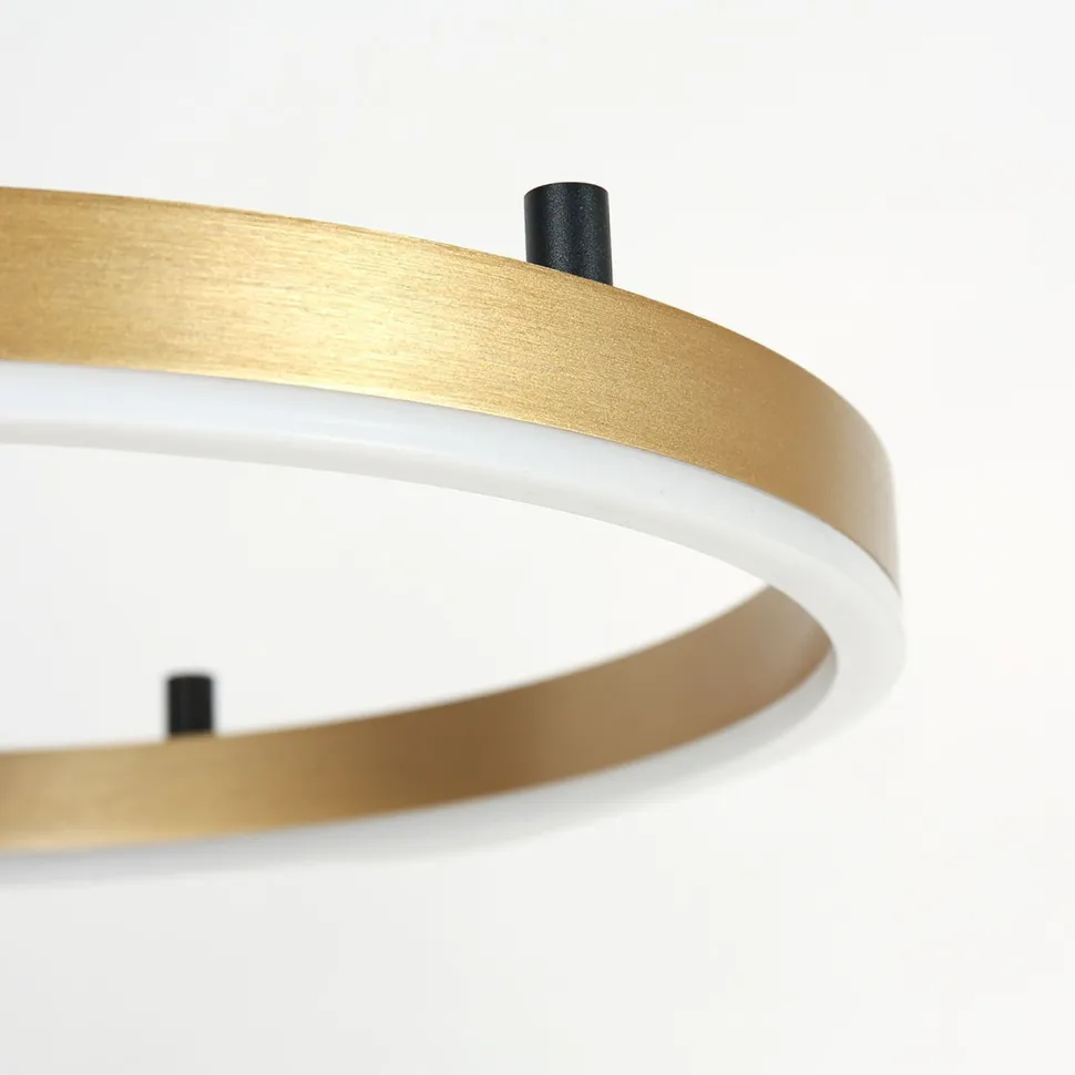 Dekorative LED Wandlampe Metall in Gold H:40 cm Ring