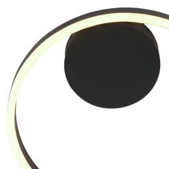 Dekorative LED Wandleuchte Metall Schwarz B:40 cm Ring