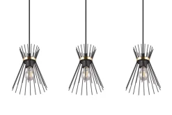 Dekorative Pendelleuchte Schwarz Gold E27 82 cm lang