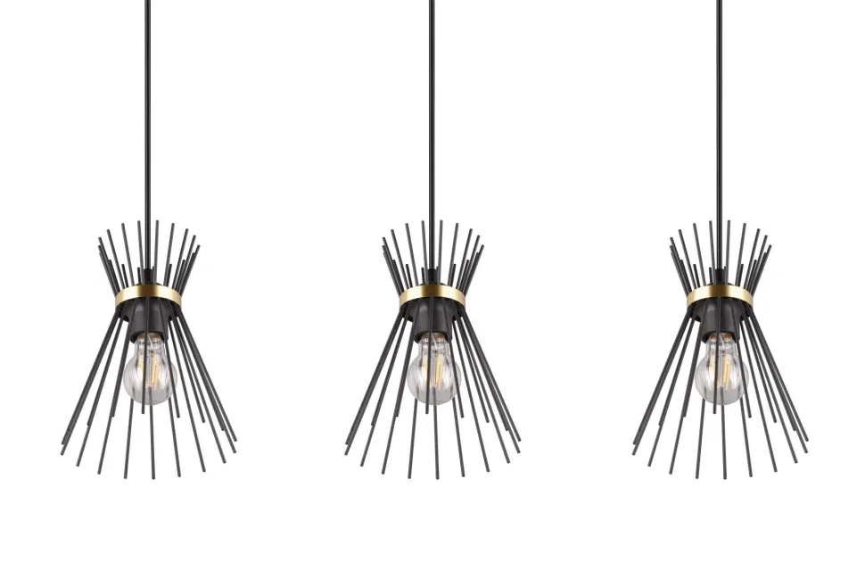 Dekorative Pendelleuchte Schwarz Gold E27 82 cm lang