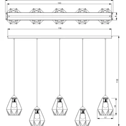 Dekorative Pendelleuchte ARIYAN Retro länglich