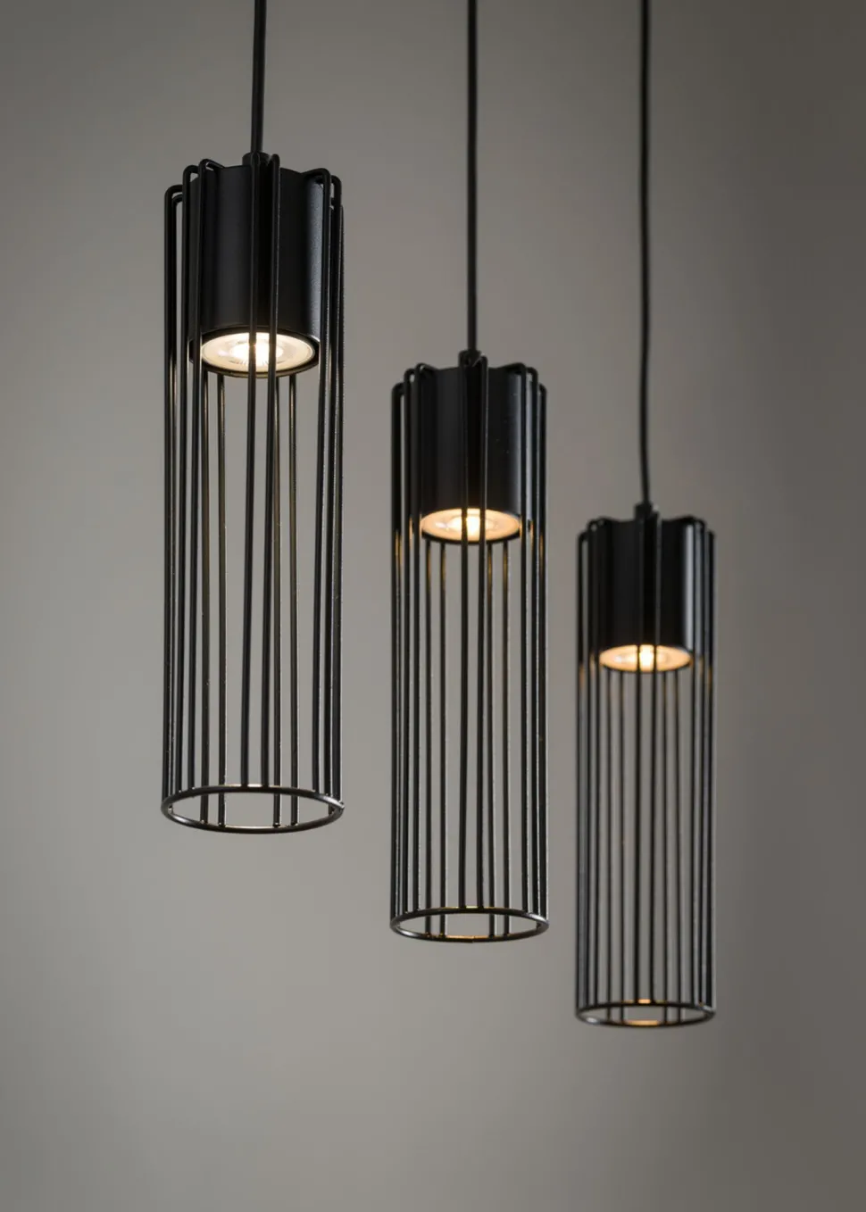 Dekorative Pendelleuchte Schwarz Metall GU10 3-flammig