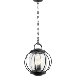 Dekorative Pendelleuchte außen Glas Schwarz Vintage