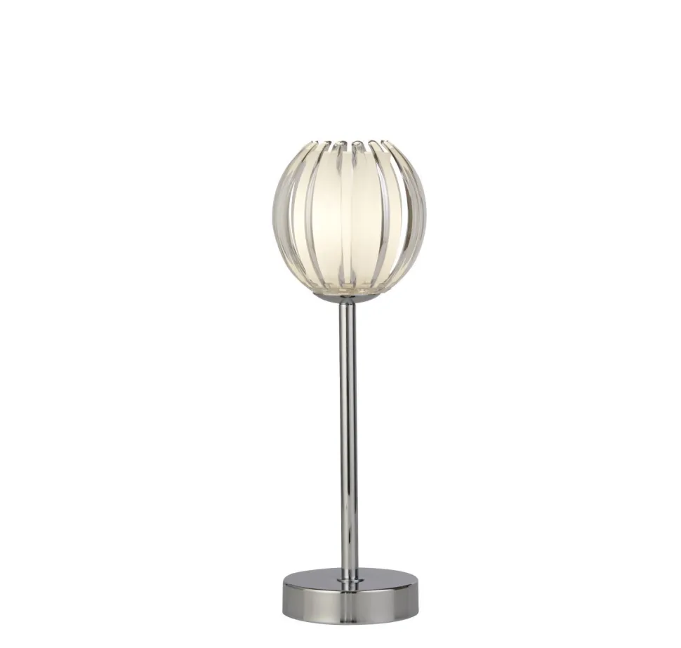 Dekorative Tischlampe Glas Metall G9 33 cm klein Chrom