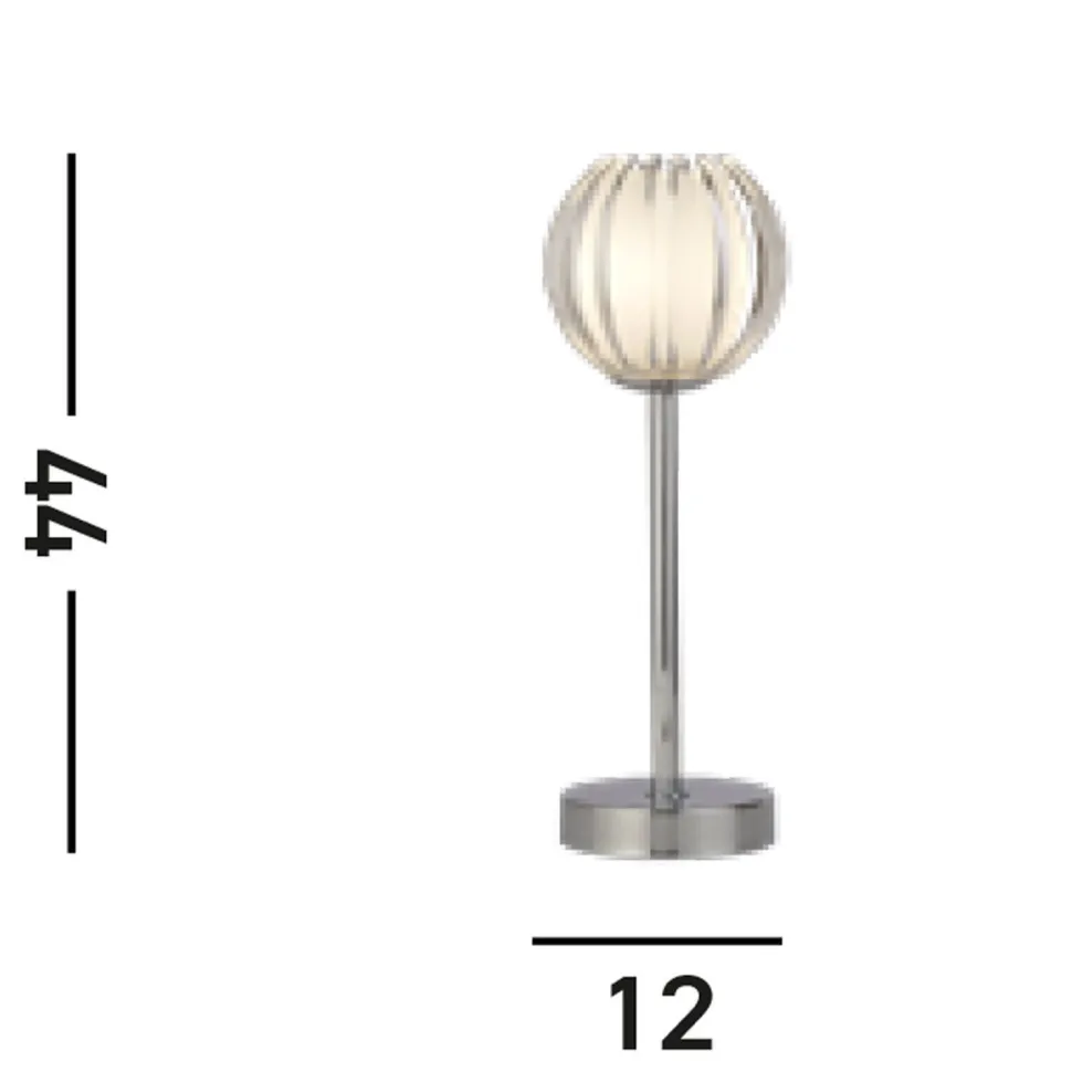 Dekorative Tischlampe Glas Metall G9 33 cm klein Chrom