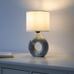 Dekorative Tischlampe Keramik Stoff 30 cm E27 blendarm