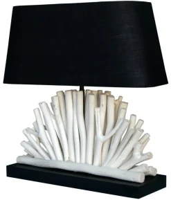 Dekorative Tischlampe ROLET Treibholz Stoff Wohnzimmer