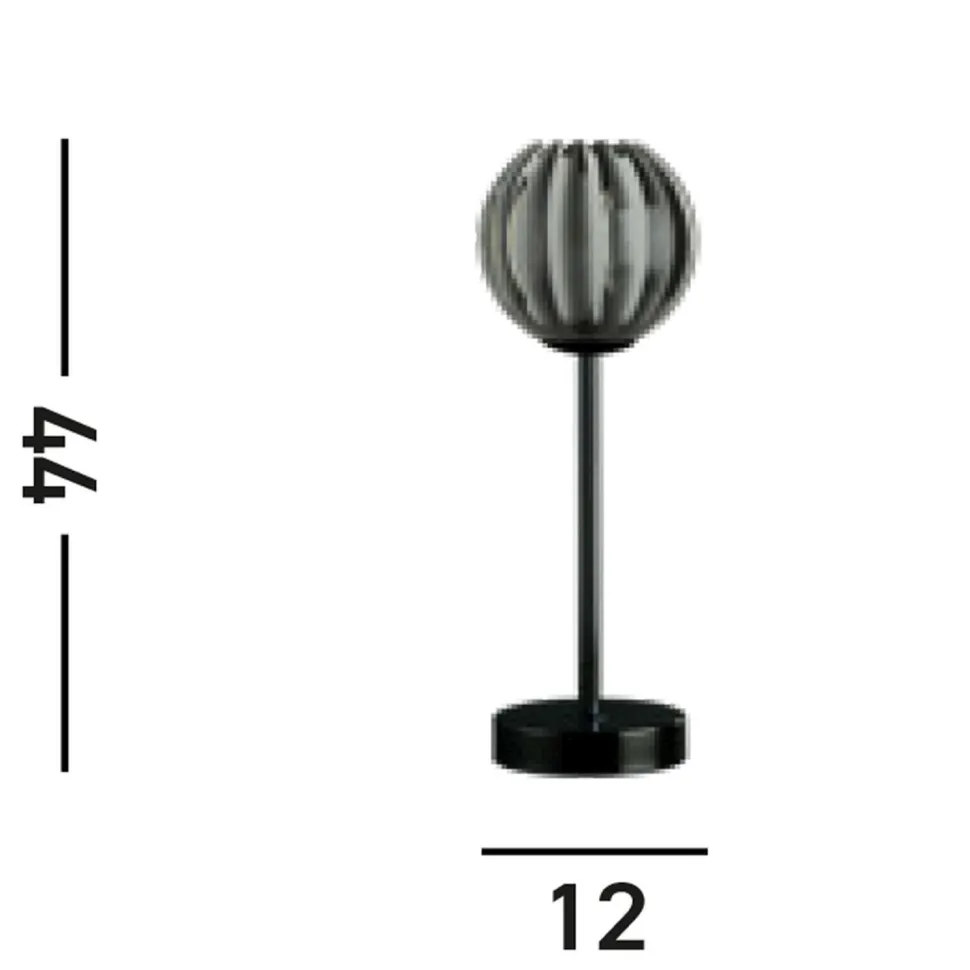 Dekorative Tischleuchte Glas Metall 32 cm Schwarz Chrom