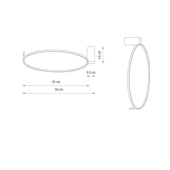 Dekorative Wandlampe LED Schwarz 4000 K 600 lm Ø 45 cm Modern