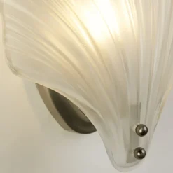 Dekorative Wandlampe Metall Glas T:11 cm IP44 in Silber