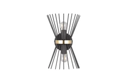 Dekorative Wandleuchte Schwarz Gold E27 H:31 cm 2-flmg