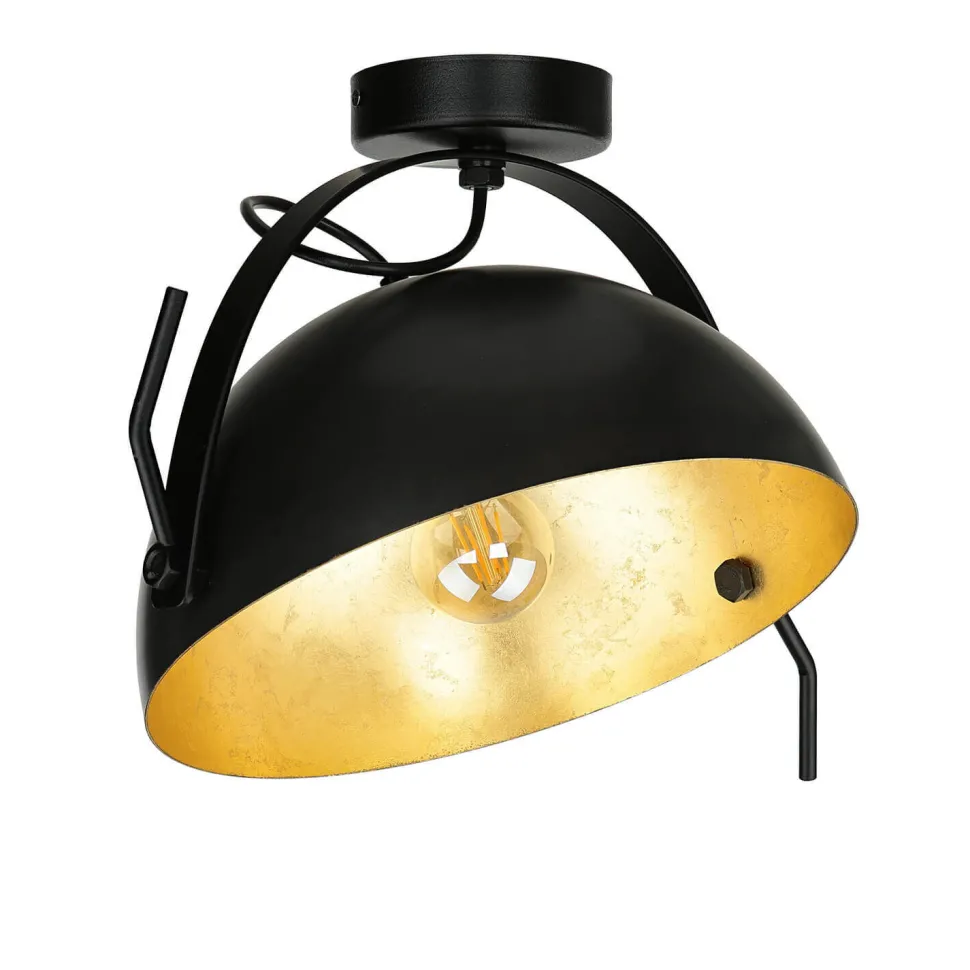 Design Deckenlampe Grau Metall Gold Ø30cm LARINO