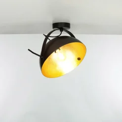 Design Deckenlampe Grau Metall Gold Ø30cm LARINO