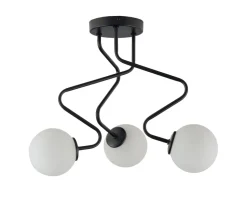 Design Deckenlampe Metall Glas satiniert G9 gemütlich