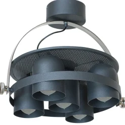 Design Deckenleuchte 5 Strahler E27 schwarz Loft Industrie Deckenlampe Innen