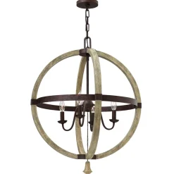 Design Kronleuchter ESITEESH Ø61cm Holz Metall Antik