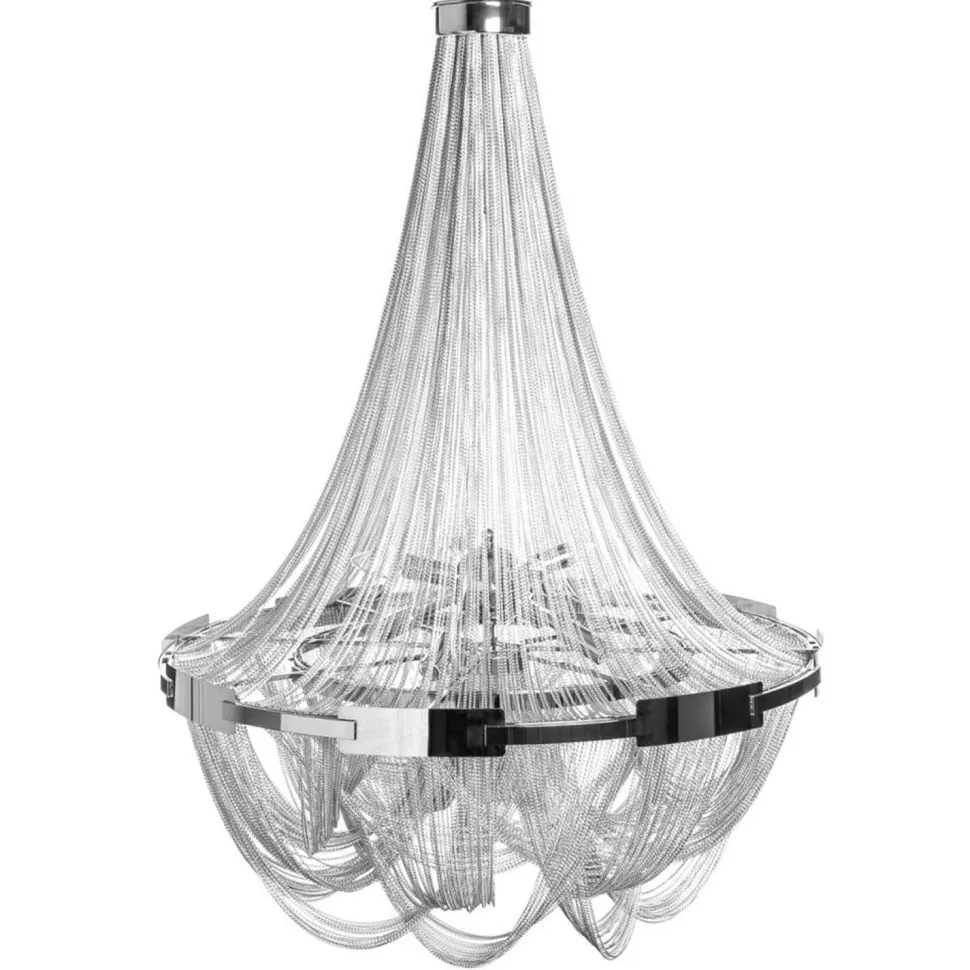 Design Kronleuchter Wohnzimmer Metall Ketten in Silber