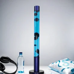 Design Lavalampe XXL Blau Hellblau rund 76cm ALAN