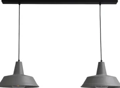 Design Pendelleuchte Grau Ø35cm Handarbeit 2-flmg