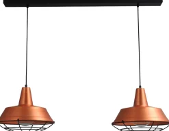 Design Pendelleuchte Kupfer Ø35cm 2xE27 Ziergitter