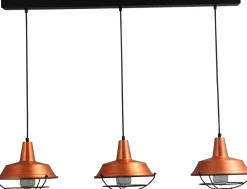 Design Pendelleuchte Kupfer Ø25cm 3xE27 Ziergitter