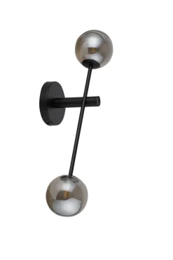 Design Wandleuchte Schwarz Grau Glas 2-flammig B:68 cm