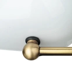 Designer Bankerleuchte in Bronze hell Weiß Echt-Messing