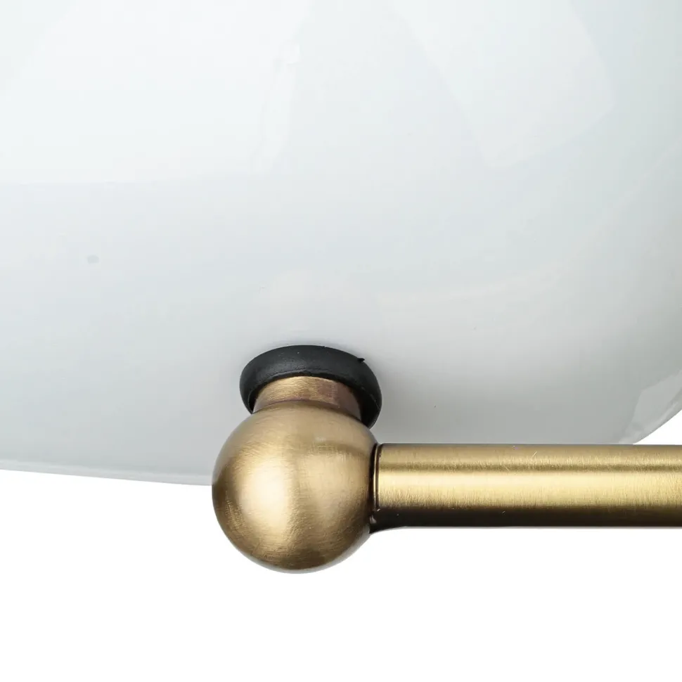 Designer Bankerleuchte in Bronze hell Weiß Echt-Messing