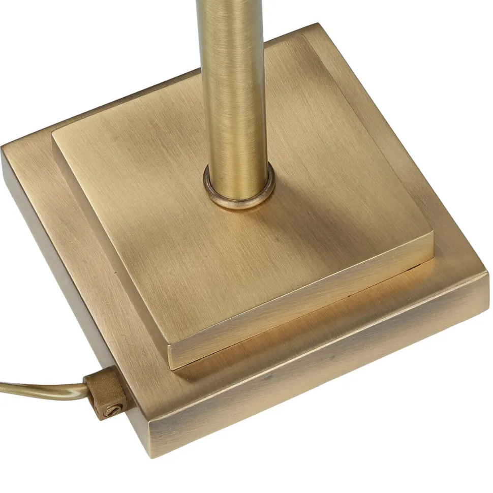 Designer Bankerleuchte in Bronze hell Weiß Echt-Messing