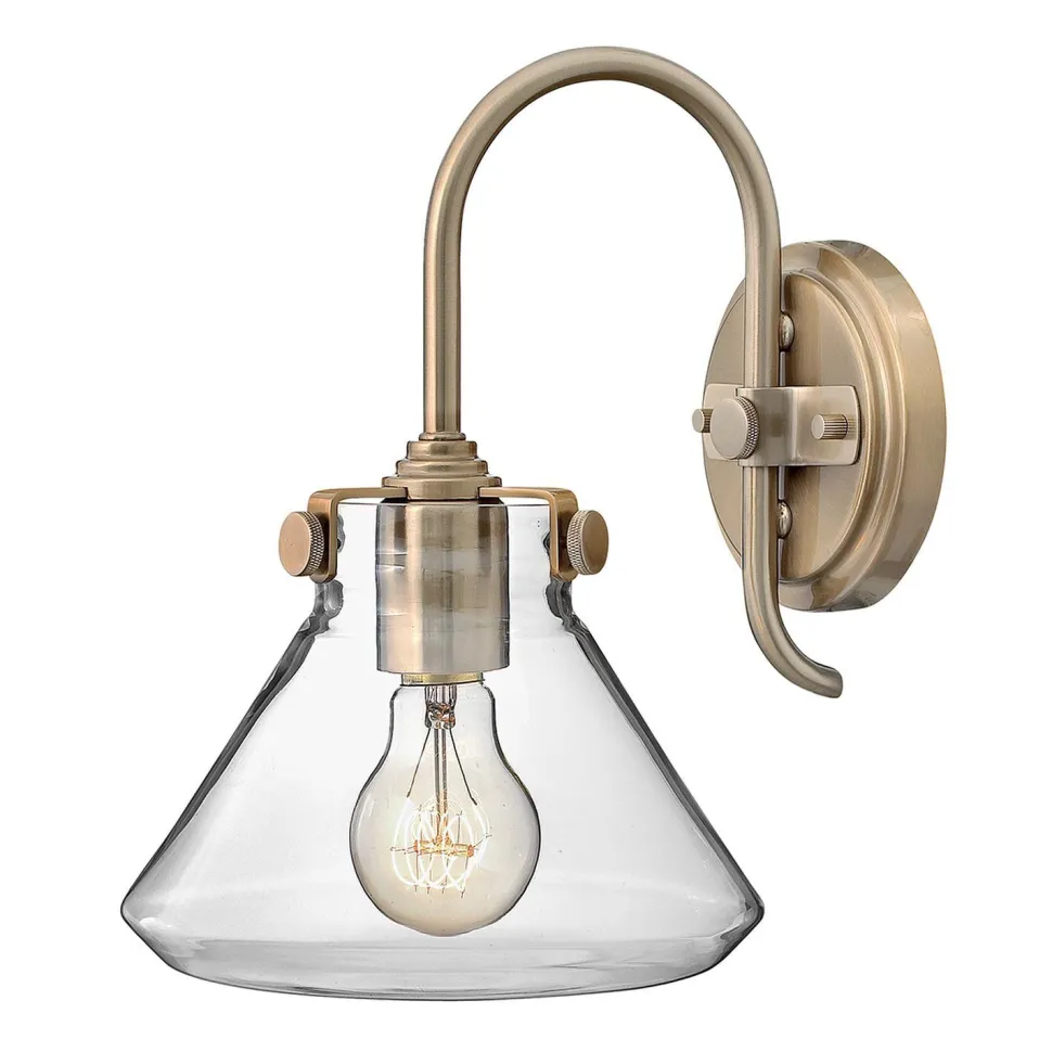 Designer Wandleuchte Industrie Look Glas Schirm