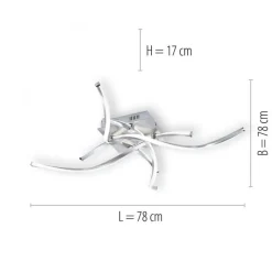 Dimmbare LED Deckenlampe in Stahl L:78 cm 27 W 2400 lm