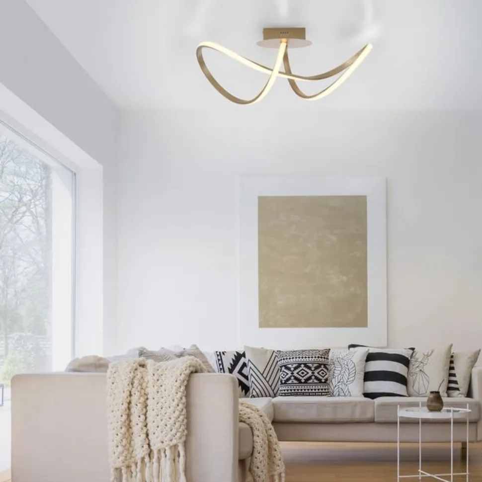 Dimmbare LED Deckenlampe in Messing 3000 K warmweiß