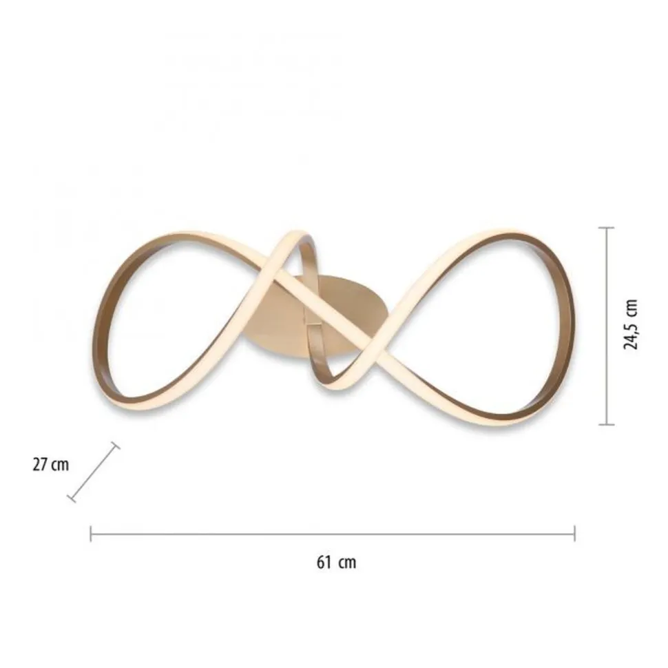 Dimmbare LED Deckenlampe in Messing 3000 K warmweiß