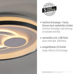 Dimmbare LED Deckenlampe Weiß Ø50 cm rund 3000 K 35 W