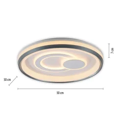 Dimmbare LED Deckenlampe Weiß Ø50 cm rund 3000 K 35 W