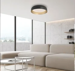 Dimmbare LED Deckenlampe Schwarz Gold Ø40 cm 2850 lm