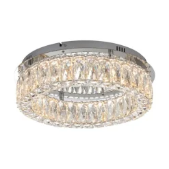 Dimmbare LED Deckenlampe in Chrom Acrylglas Ø40 cm 22 W