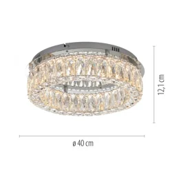 Dimmbare LED Deckenlampe in Chrom Acrylglas Ø40 cm 22 W